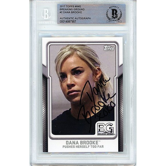 Dana Brooke Signed 2017 Topps WWE Breaking Ground Card Beckett Slab Autograph - Picture 1 of 4